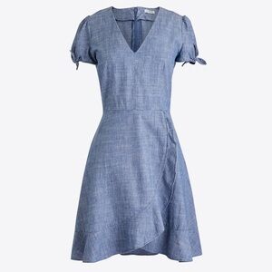 J. Crew Blue V-Neck Mini Dress